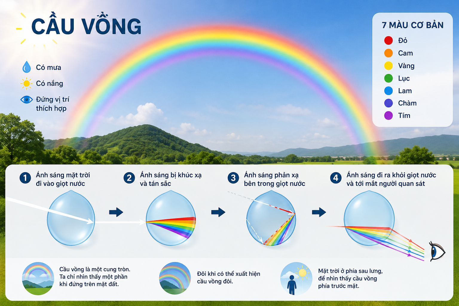 Cầu Vồng Là Gì? Vì Sao Cầu Vồng Có Nhiều Màu Sắc?