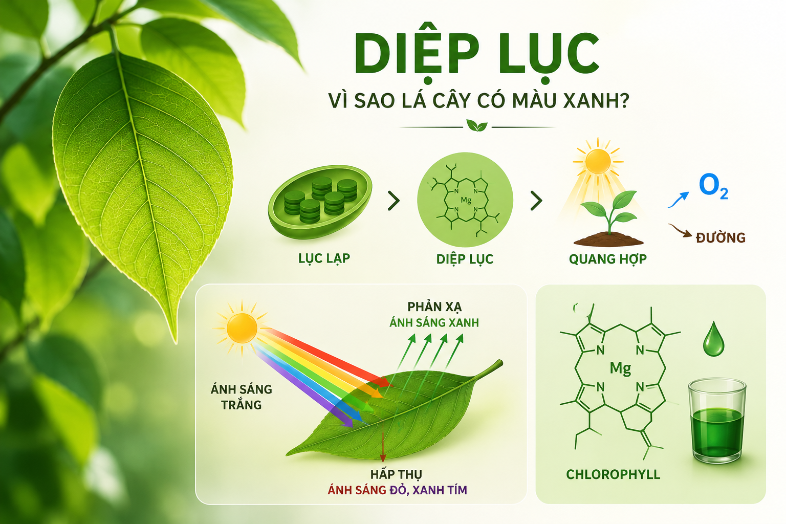 Diệp Lục Là Gì? Vì Sao Lá Cây Có Màu Xanh?