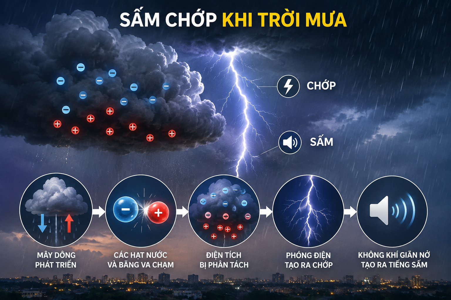 Tại Sao Có Sấm Chớp Khi Trời Mưa? Hiện Tượng Tự Nhiên Được Giải Thích Dễ Hiểu