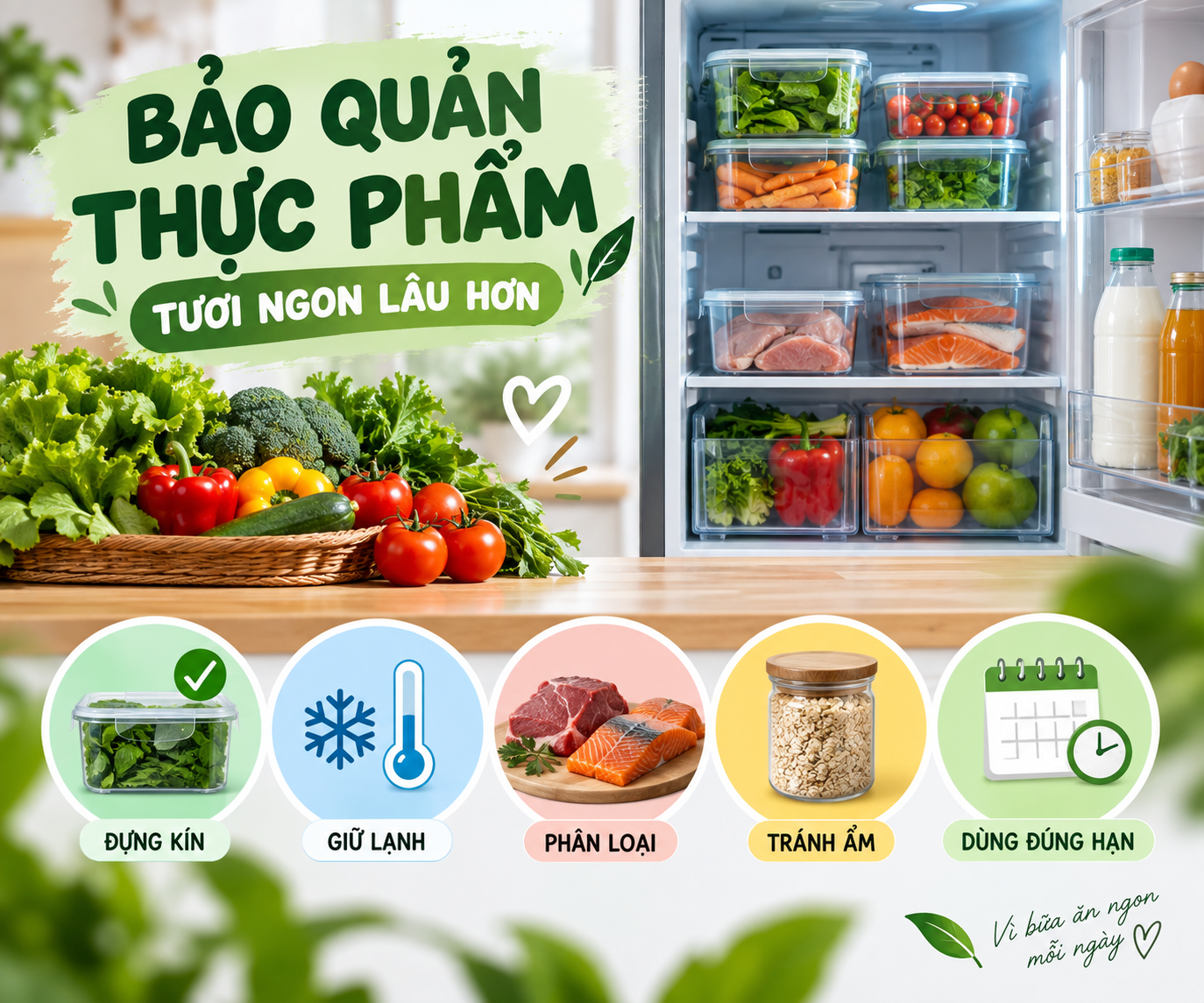 Làm Thế Nào Để Bảo Quản Thực Phẩm Được Lâu Mà Vẫn Tươi Ngon?
