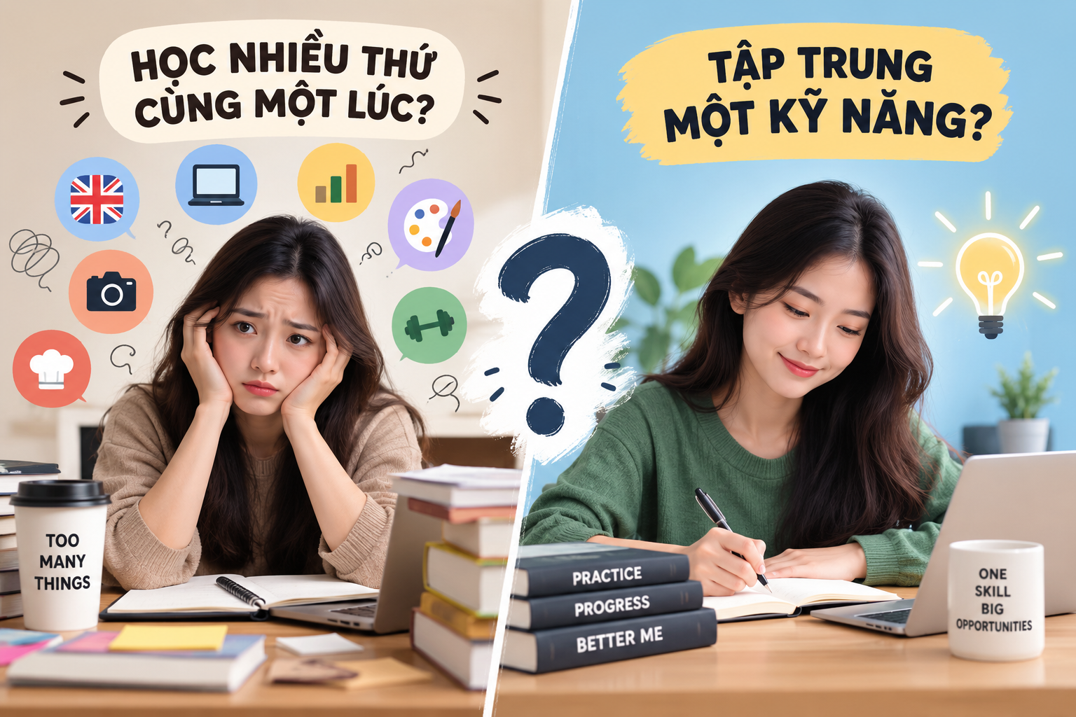 Có Nên Học Nhiều Thứ Cùng Một Lúc Hay Tập Trung Một Kỹ Năng?