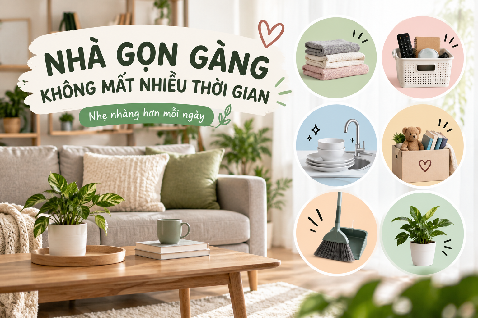 Làm Thế Nào Để Giữ Nhà Cửa Gọn Gàng Mà Không Mất Nhiều Thời Gian?