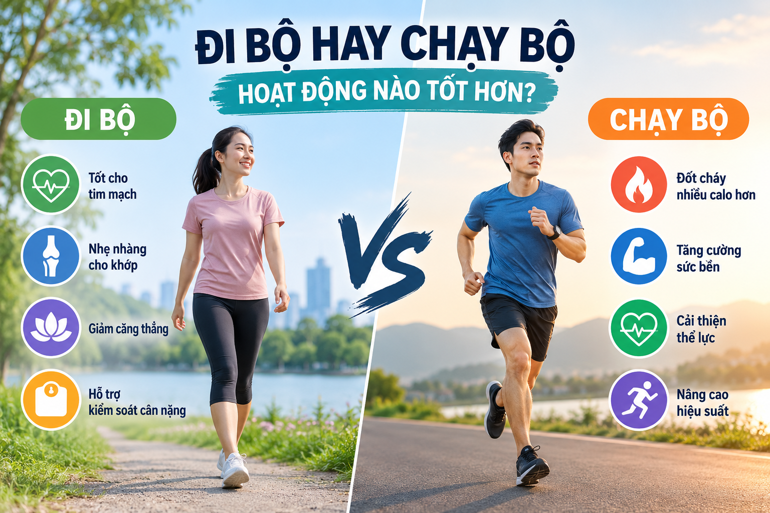 So Sánh Đi Bộ Và Chạy Bộ Hoạt Động Nào Tốt Hơn?