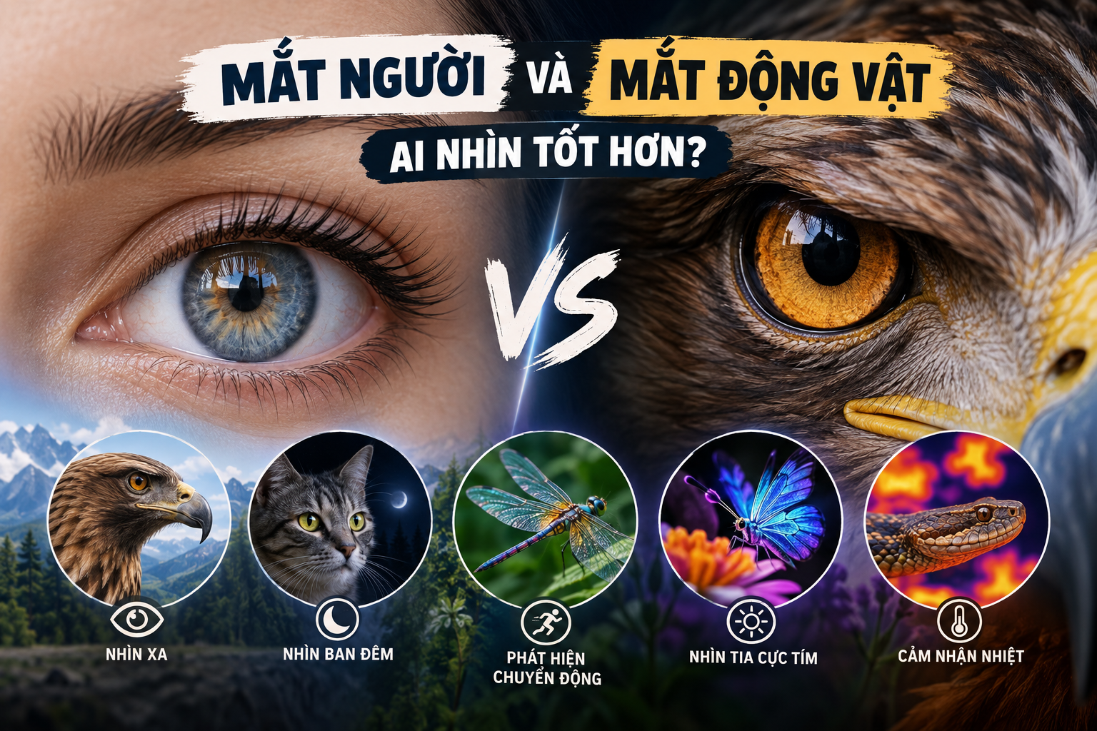 So Sánh Mắt Người Và Mắt Động Vật Ai Nhìn Tốt Hơn?