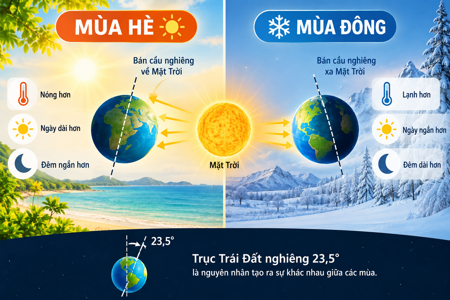 So Sánh Mùa Hè Và Mùa Đông Vì Sao Khác Nhau?