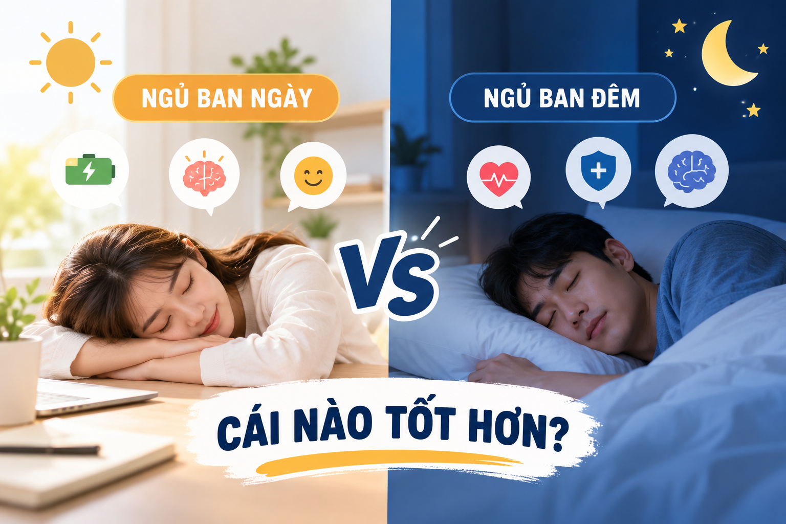 So Sánh Ngủ Ban Ngày Và Ngủ Ban Đêm Cái Nào Tốt Hơn?