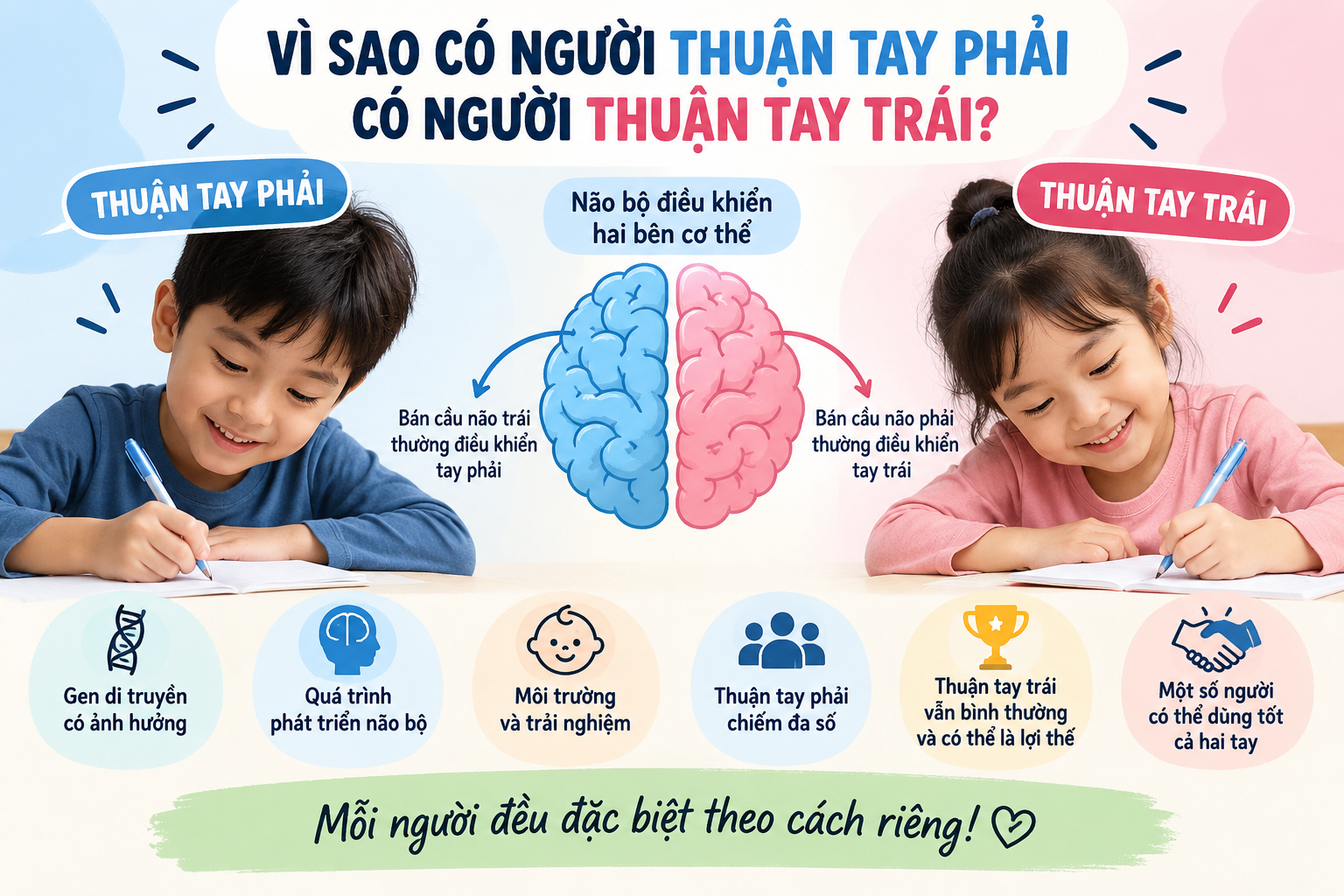 Vì Sao Có Người Thuận Tay Phải Có Người Thuận Tay Trái?
