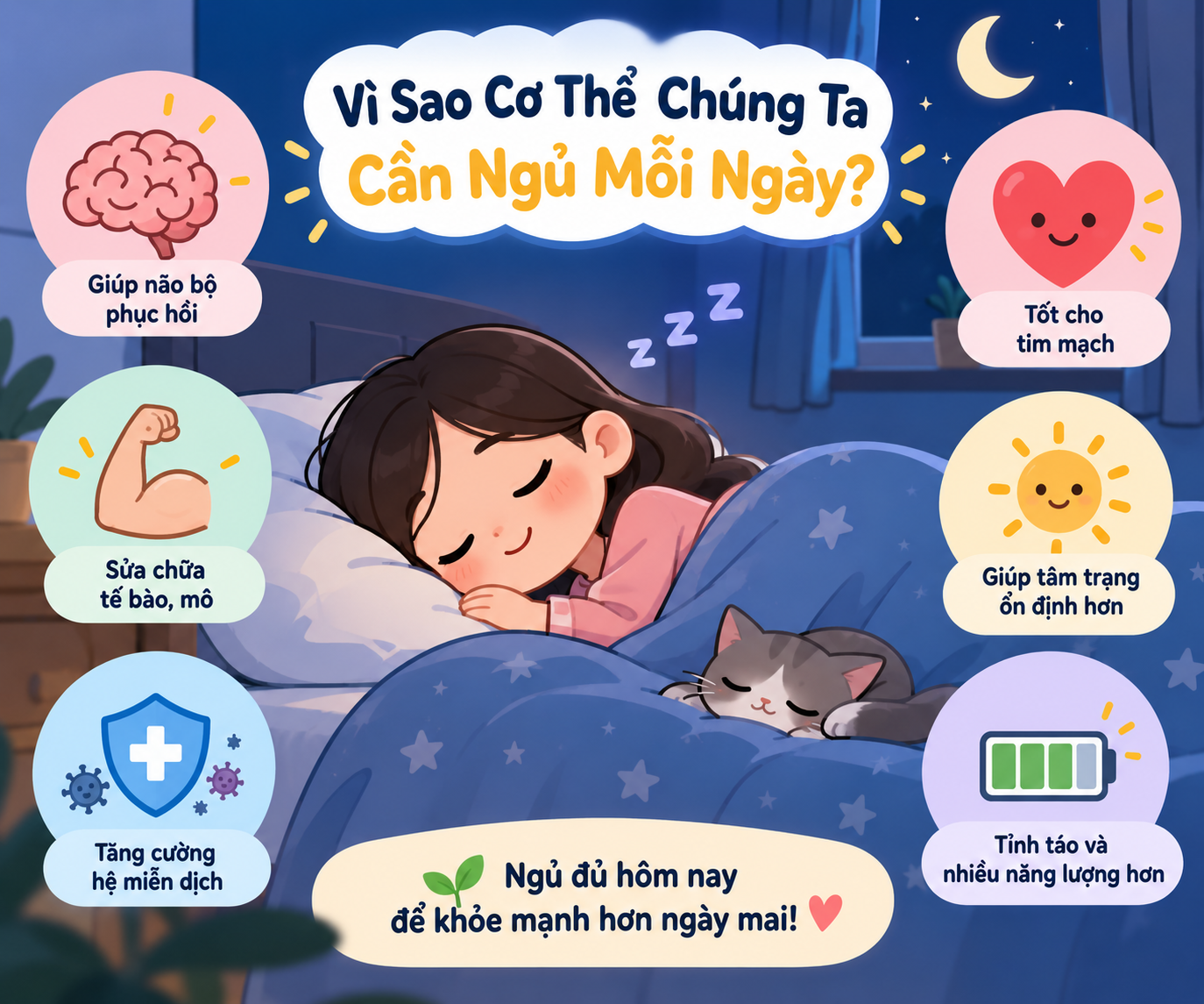 Vì Sao Cơ Thể Chúng Ta Cần Ngủ Mỗi Ngày?