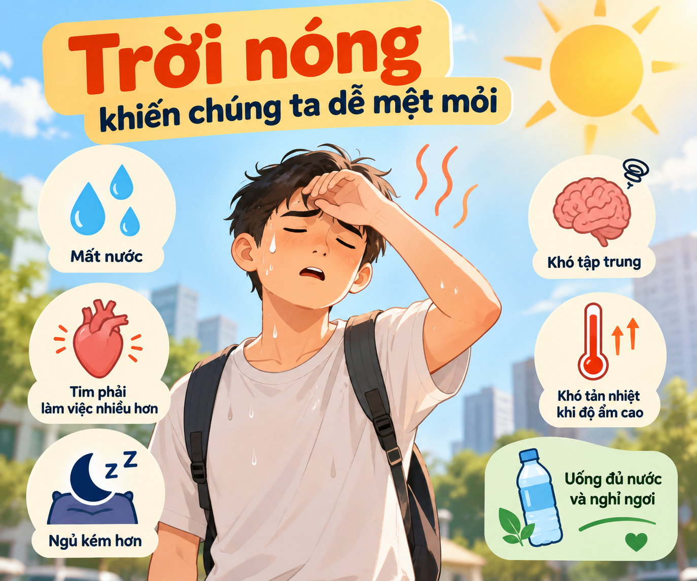 Vì Sao Trời Nóng Khiến Chúng Ta Dễ Cảm Thấy Mệt Mỏi?